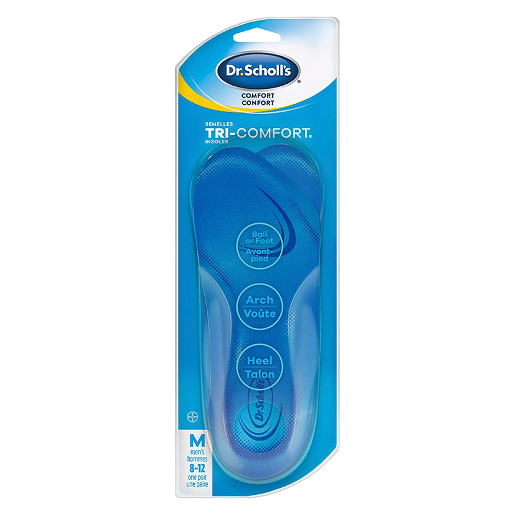 Dr. Scholl's Tri-Comfort Orthotics Insoles - Men's - Fits 8-12