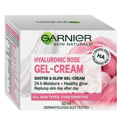 Garnier Skin Naturals Hyaluronic Rose Gel Cream - All Skin Types, Even Sensitive - 50ml