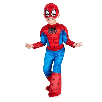 Disney Junior Marvel Spidey Amazing Friends Padded Muscle Chest Toddler Halloween Costume - 3T-4T