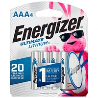 Energizer Ultimate Lithium AAA Batteries - 4 Pack