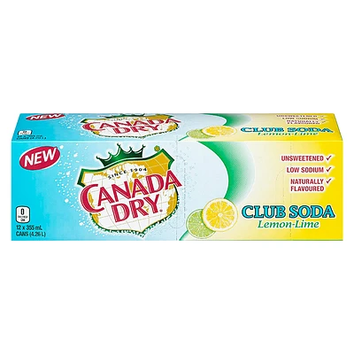 Canada Dry Sparkling Seltzer Water - Lemon Lime - 12X355Ml