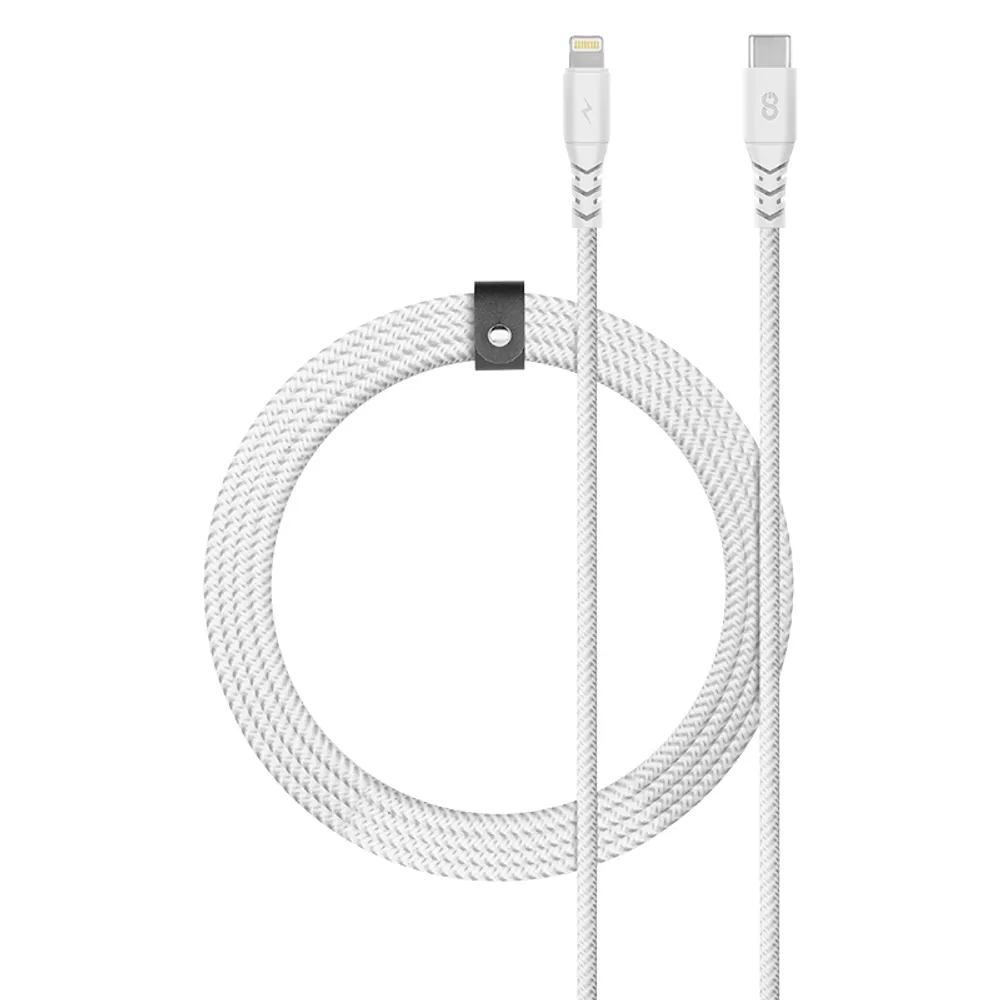 Logiix Piston Connect Armour+ USB-C to Lightning Cable - White - LGX12861