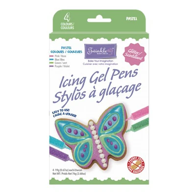 Twinkle Baker Decor Glitter Icing Gel Kit - Pastel Colours - 76g