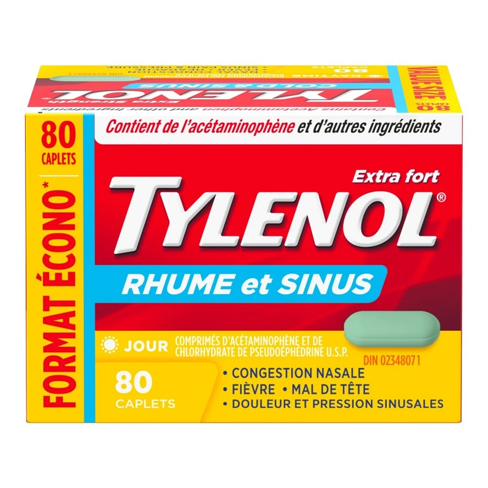 Tylenol* Extra Strength Cold and Sinus Daytime Caplets - 80s� �