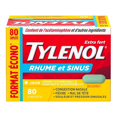 Tylenol* Extra Strength Cold and Sinus Daytime Caplets - 80s� �