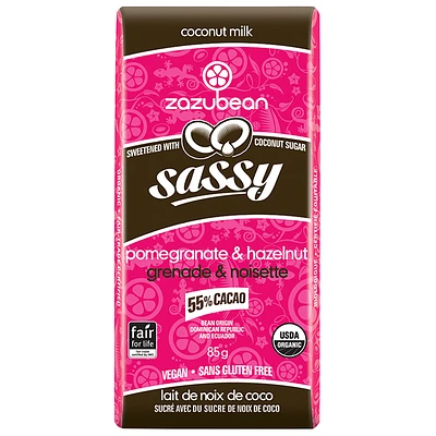 Zazubean Chocolate Bar - Sassy - 85g