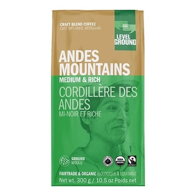 Level Ground Andes Mountains Ground Coffee - Medium Roast - 300g
