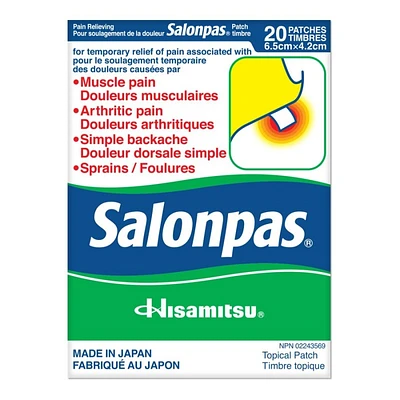 SalonPas Pain Relief Patch - 4.2 x 6.5 cm - 20s