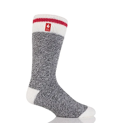 Heat Holders Men's Lite Cream Block Twist Sock - Charcoal