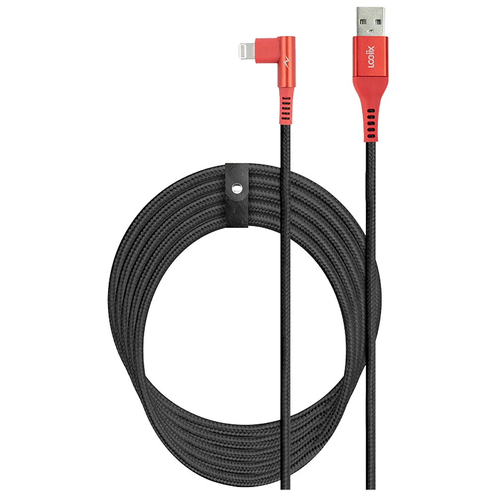 Logiix Piston Connect XL Play Lightning Cable - Black/Red - 3m - LGX-13073