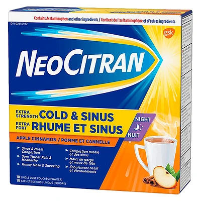 NeoCitran Cold & Sinus Extra Strength Night - 10s