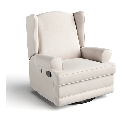 Storkcraft Serenity Wingback Upholstered Recline Armchair - Ivory