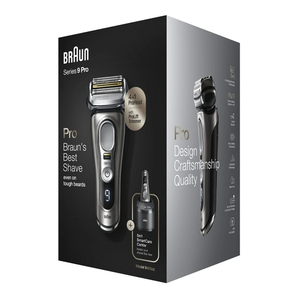 Braun Series 9 Pro Electric Wet and Dry Foil Shaver - Black/Silver - 9465CC