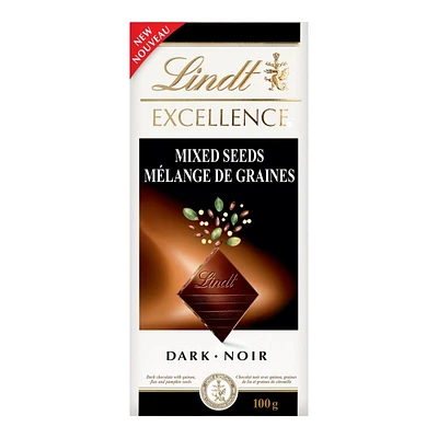 Lindt EXCELLENCE Dark Chocolate Bar - Mixed Seeds - 100g