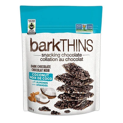 Bark Thins Dark Chocolate - Coconut with Almonds- 150g