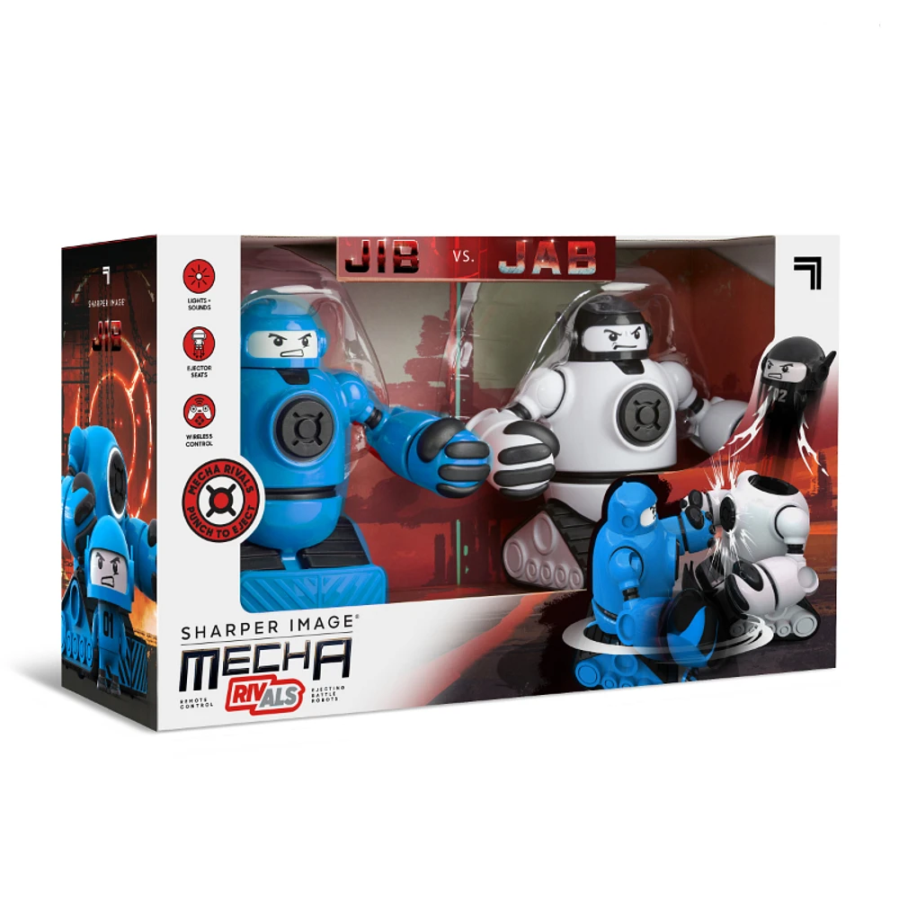 Sharper Image Mecha Rivals Remote Control Ejecting Battle Robots - Blue / White