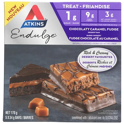 Atkins Endulge Bars - Chocolaty Caramel Fudge - 5x34g