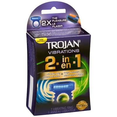 Trojan Vibrations 2in1 Vibrating Ring & Massager