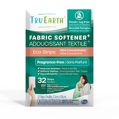 Tru Earth Fabric Softener Ultra Concentrated Eco-Strips - Fragrance Free - 32s