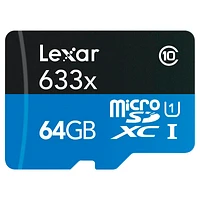 Lexar High-Performance 633x MicroSD Card - 64GB - LSDMI64GBBNL633A