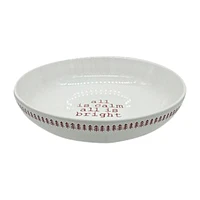 Calm Bright White Red Bowl - 8.5 Inch