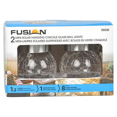 Fusion Mini LED Garden Light Crackle Ball - 2 Piece