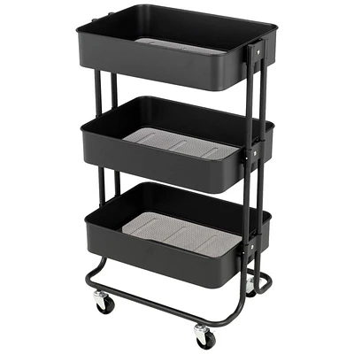 Collection by London Drugs Mesh Trolley - 3 Tier - 30x46x78cm - Black