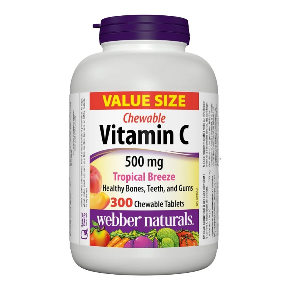 Webber Naturals Tropical Breeze Vitamin C Chewable Tablets - 500mg