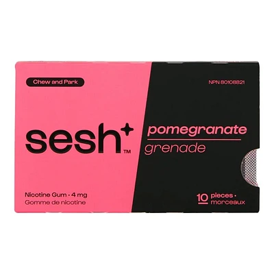 Sesh+ Nicotine Chewing Gum - Pomegranate - 4mg - 10's