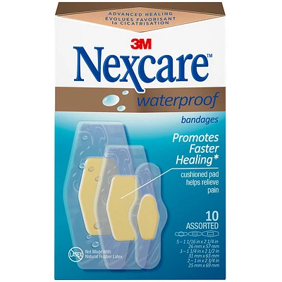 3M Nexcare Waterproof Bandages - Assorted - 10s