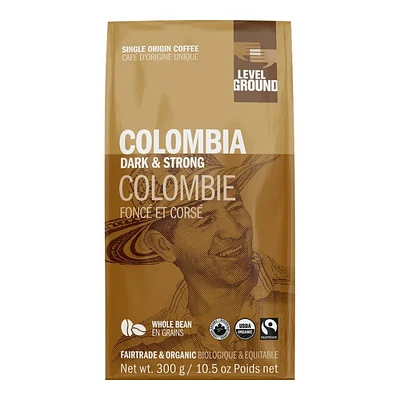 Level Ground Colombia Whole Bean Coffee - Dark Roast - 300g