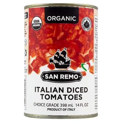 San Remo Organic Diced Tomatoes - 398ml