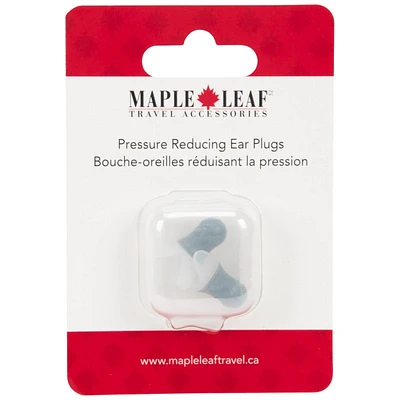 Maple Leaf Pressure Reducing Ear Plugs with Case - Clear/Grey
