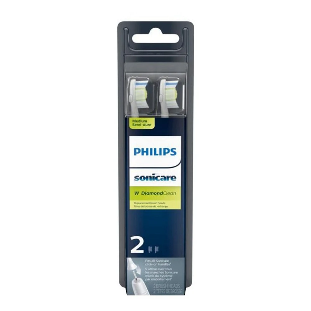 Philips Sonicare W DiamondClean Replacement Brush Head for Toothbrush - 2 pack