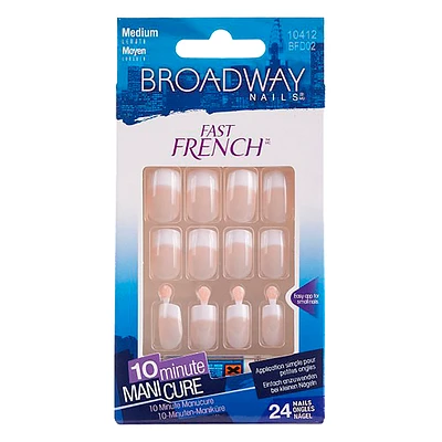 Broadway Nails Fast French Manicure Nail Kit - Medium Length