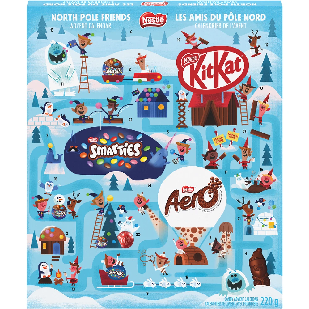 Nestle Holiday North Pole Friends Candy Advent Calendar - 220g