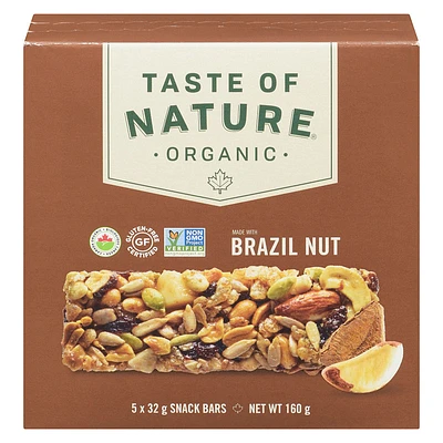 Taste of Nature Organic Snack Bar - Brazil Nut - 5x32g