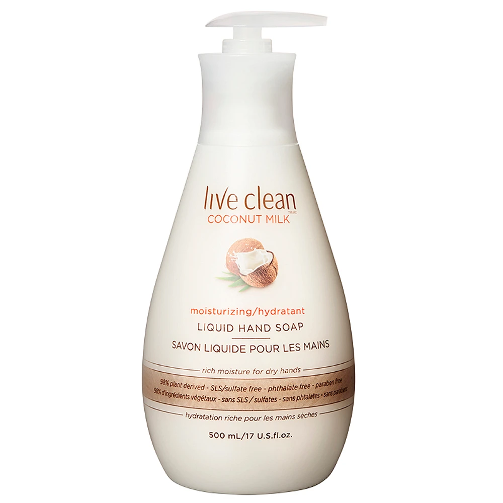 Live Clean Moisturizing Liquid Hand Soap - Coconut Milk - 500ml