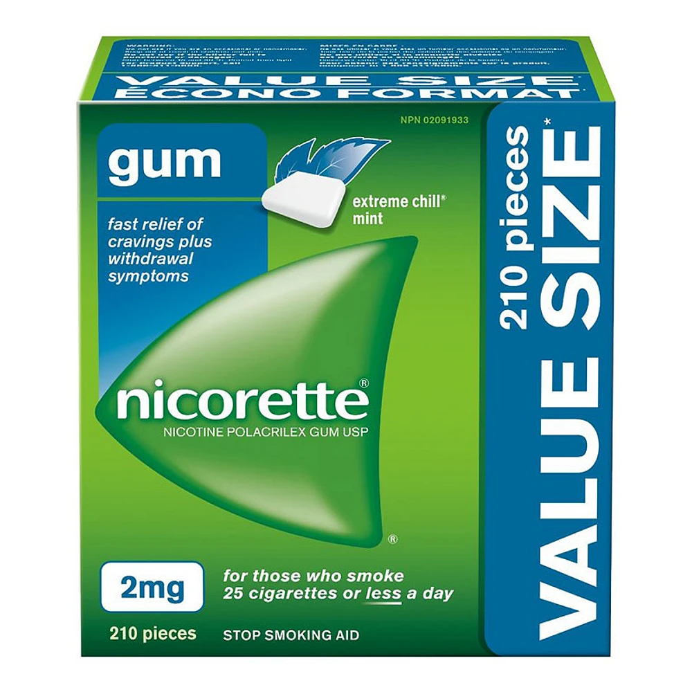 Nicorette Nicotine Gum - Extreme Chill Mint - 2mg - 210s