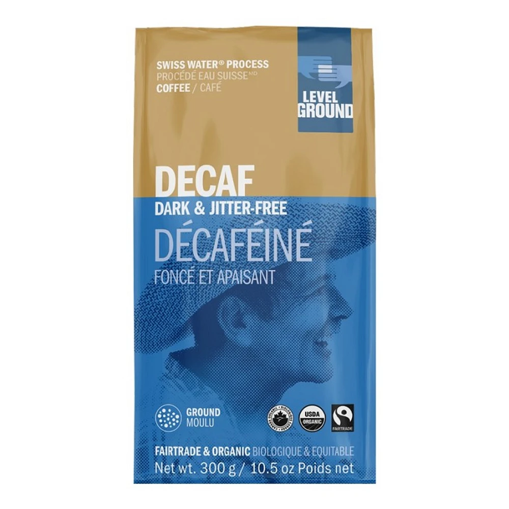 Level Ground Decaffeinated Ground Coffee - Dark Roast - 300g