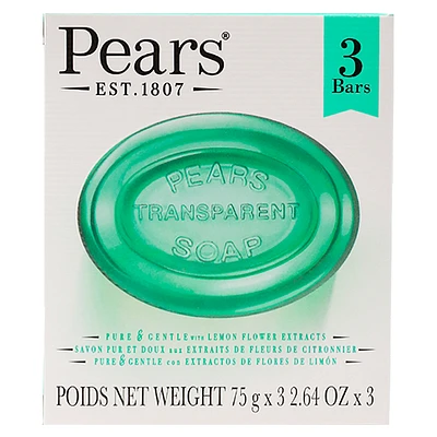 Pears Lemon Flower Extract Oil-Clear Soap - 3x75g