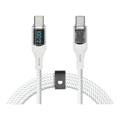 LOGiiX Piston Connect Crystal USB-C to USB-C Charging Cable - 1.5m - White