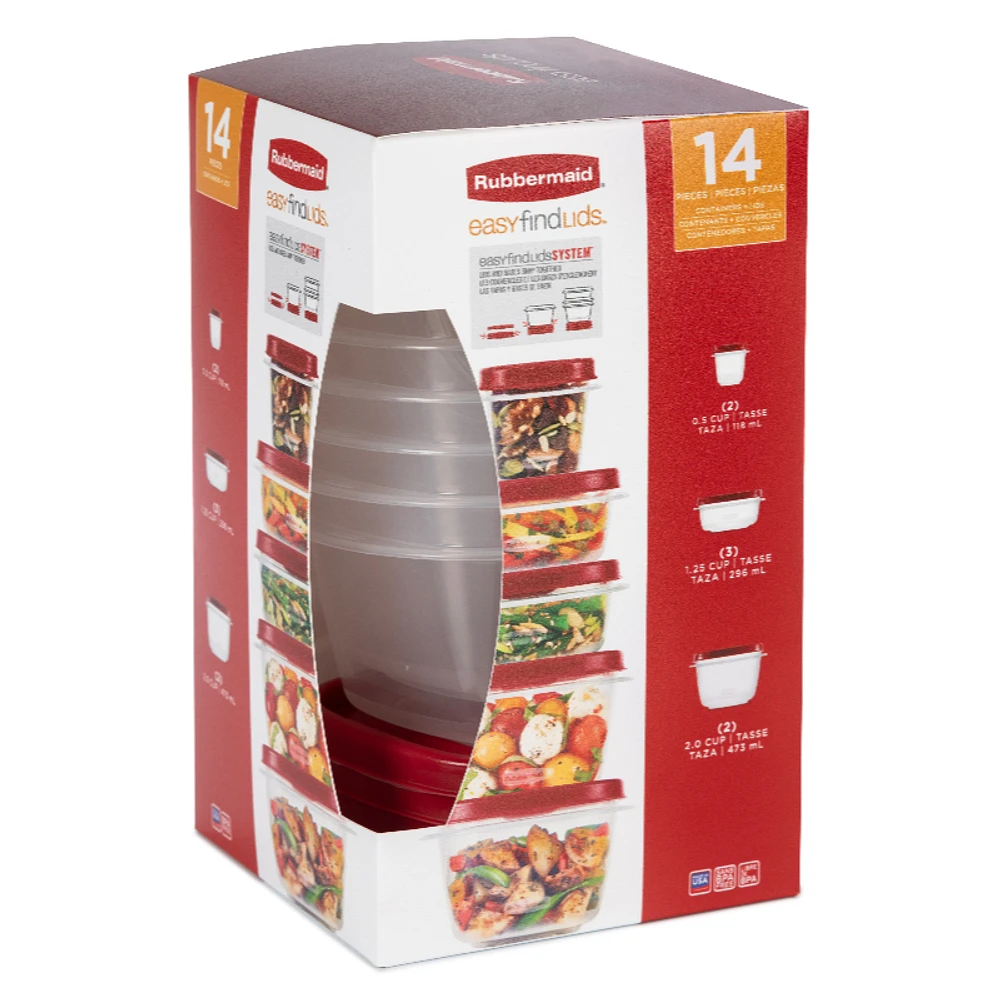 Rubbermaid Easy Find Lids Food Storage - 14 pce - Assorted