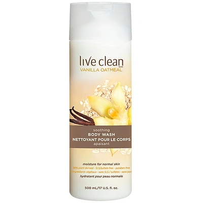 Live Clean Soothing Body Wash - Vanilla Oatmeal - 500ml