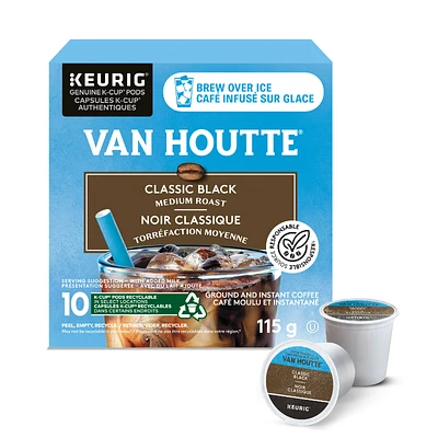 K-Cup Van Houtte Brew Over Ice Classic Black Medium Roast Ground Coffee - 10 pack