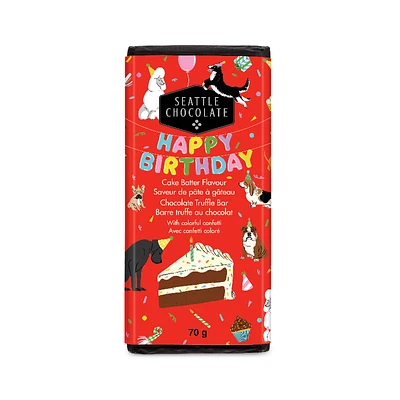 Seattle Chocolate Truffle Bar - Happy Birthday Bar - 70g