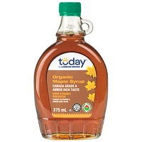 Today by London Drugs Organic Maple Syrup - Canada Grade A Amber Rich Taste - 375ml