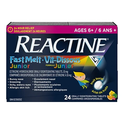 Reactine Fast Melt Junior Tablets - 24's