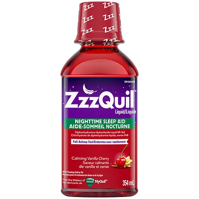ZzzQuil Nighttime Sleep Aid - Calming Vanilla Cherry - 354ml