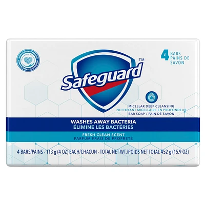 Safeguard Deodorant Bar Soap - 4 x 113g